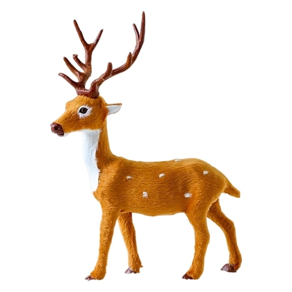 11.8 Inch Reindeer Decor for Christmas, Plastic Deer Figurine Winter Elk Statue for Indoor Tabletop, Living Room, Office, and Shop Window Decoration
