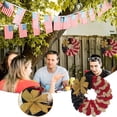 thumbnail image 1 of 11.8-Inch Rustic Red White And Blue Patriotic Fabric Front Door Wreath With Metal Star Bow Americana Decoration Indoor Outdoor 4th Of July Home Decor, 1 of 5