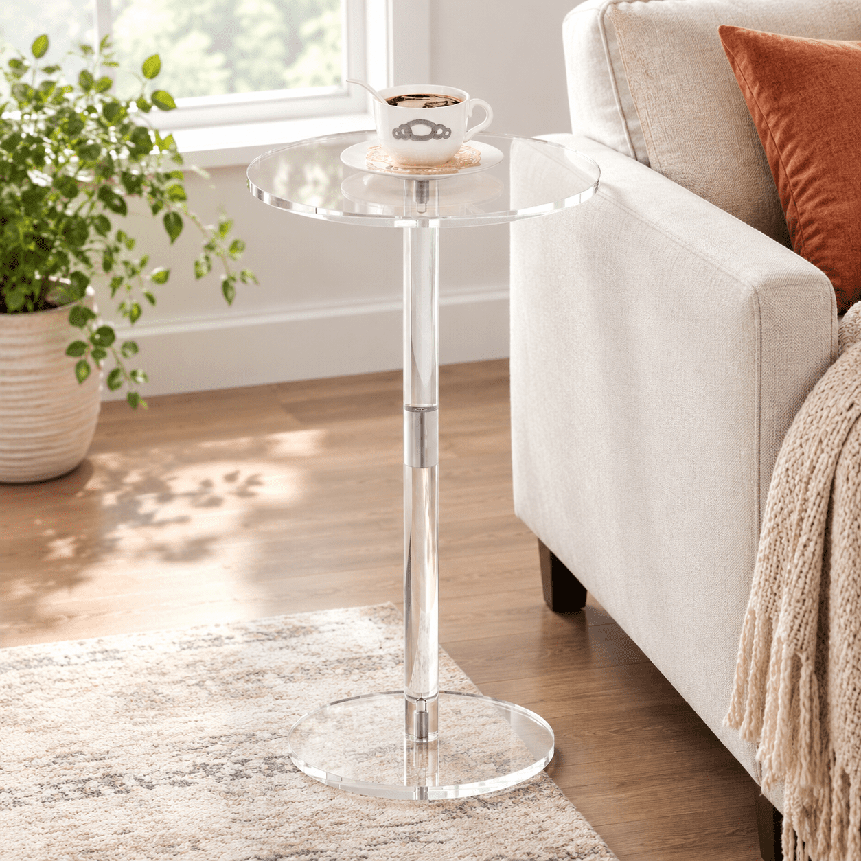 11.8 Inch Small Space Drink End Table, Compact Modern Side Table for ...