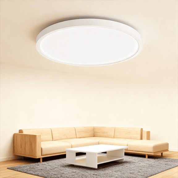 11.8 Inch Ultra-Thin LED Flush Mount Ceiling Light - 6500K Cool White, Waterproof for Bedroom Bathroom Hallway (White)