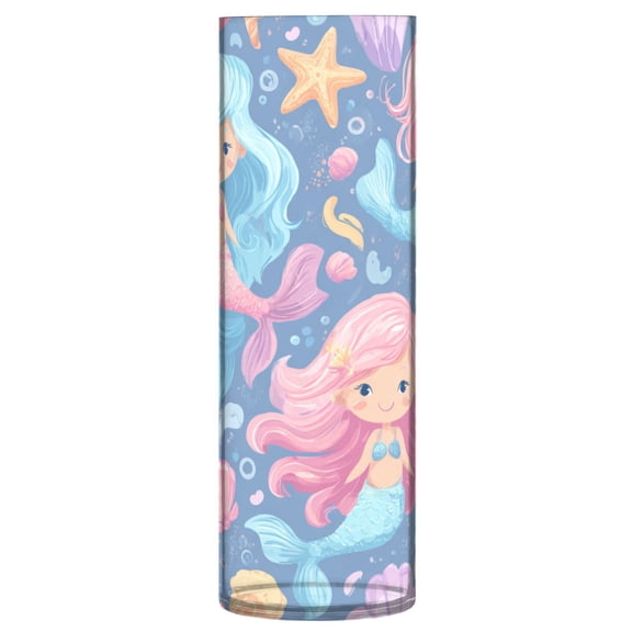 11.8 Inch Unbreakable Clear Plastic Vase Cylinder Flower Vase Shatterproof Wide Mouth Vase for Home Decor and Storage Cute Little Mermaids