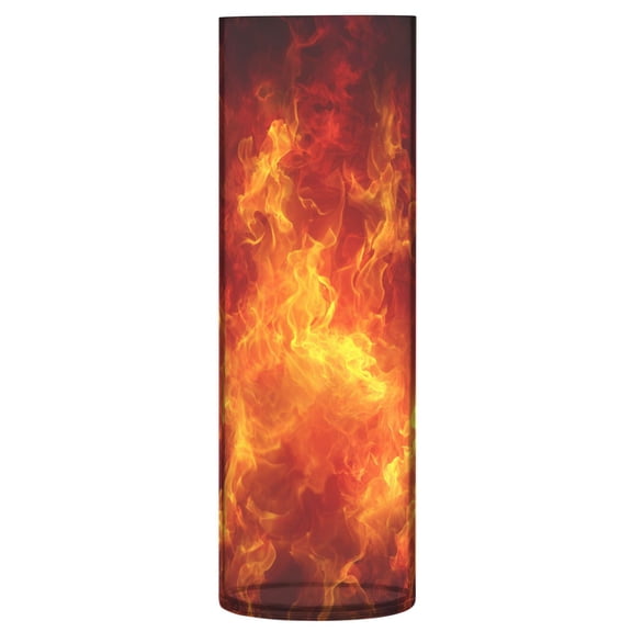 11.8 Inch Unbreakable Clear Plastic Vase Cylinder Flower Vase Shatterproof Wide Mouth Vase for Home Decor and Storage Dynamic Fire Flame Pattern