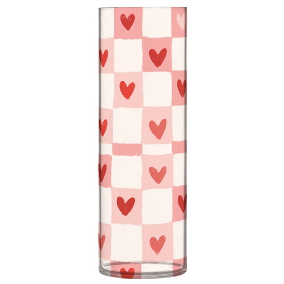11.8 Inch Unbreakable Clear Plastic Vase Cylinder Flower Vase Shatterproof Wide Mouth Vase for Home Decor and Storage Love in Every Square
