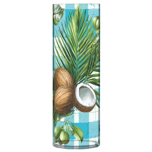 11.8 Inch Unbreakable Clear Plastic Vase Cylinder Flower Vase Shatterproof Wide Mouth Vase for Home Decor and Storage Palm Leaves and Coconuts