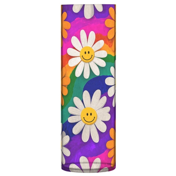 11.8 Inch Unbreakable Clear Plastic Vase Cylinder Flower Vase Shatterproof Wide Mouth Vase for Home Decor and Storage Rainbow Daisy Flowers