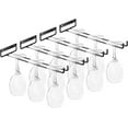 thumbnail image 2 of Set Of 3 Bronze Under Cabinet Wine Glass Racks - Stainless Steel, 24.5cm, Hanging Stemware Holder For Kitchen, Bar 2 of 14