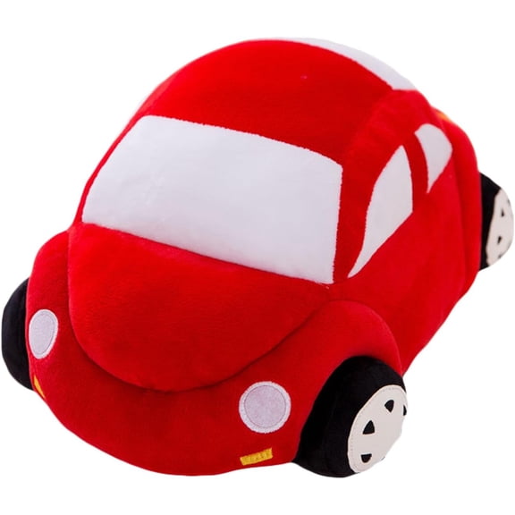11.8" Red Car Plush Toy Pillow, Cute Stuffed Car-Shaped Cushion, Soft Plush Car Pillow, Adorable Room Decor, Comfortable Nap Pillow, Perfect Gift for Boys and Girls