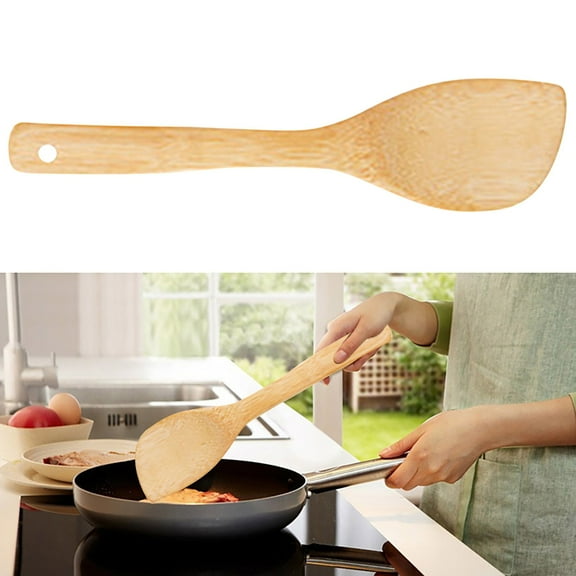 11.8'' Rice Spoon,Serving Spoon,Versatile Cooking Spoon – Handcraft from High Moist Resistance Golden Teak Wood,Durable,Healthy,Ergonomic Handle for Non Stick Cookware(Yellow3)