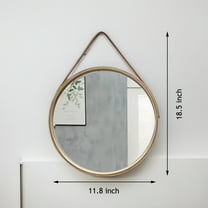 11.8" Round Wall Mirror with Adjustable Chain - Gold Frame, Moisture-Resistant - No-Drill Hanging for Bathroom, Bedroom, Living Room - Nordic Style Decor