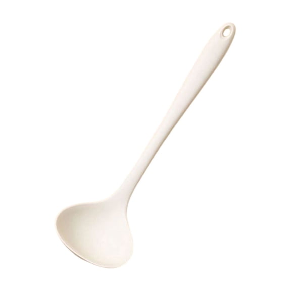 11.8'' Silicone Flat Cooking Spoon with Long Heat-Resistant Handle  Non-Stick, Dishwasher Safe, for Stir-Frying, Soup Making and Baking