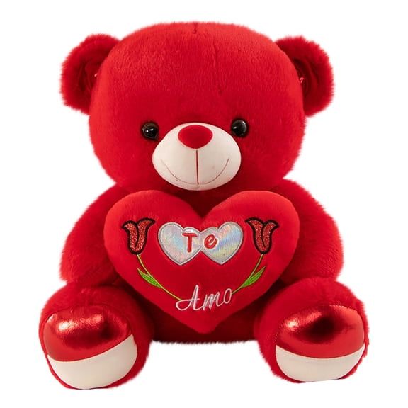 11.8" Teddy Bear with Heart, Soft Plush Bear Doll Stuffed Animal Toys, Valentine's Day Gifts for Her/Girlfriend Lover Mom, Party Favors Home Decor