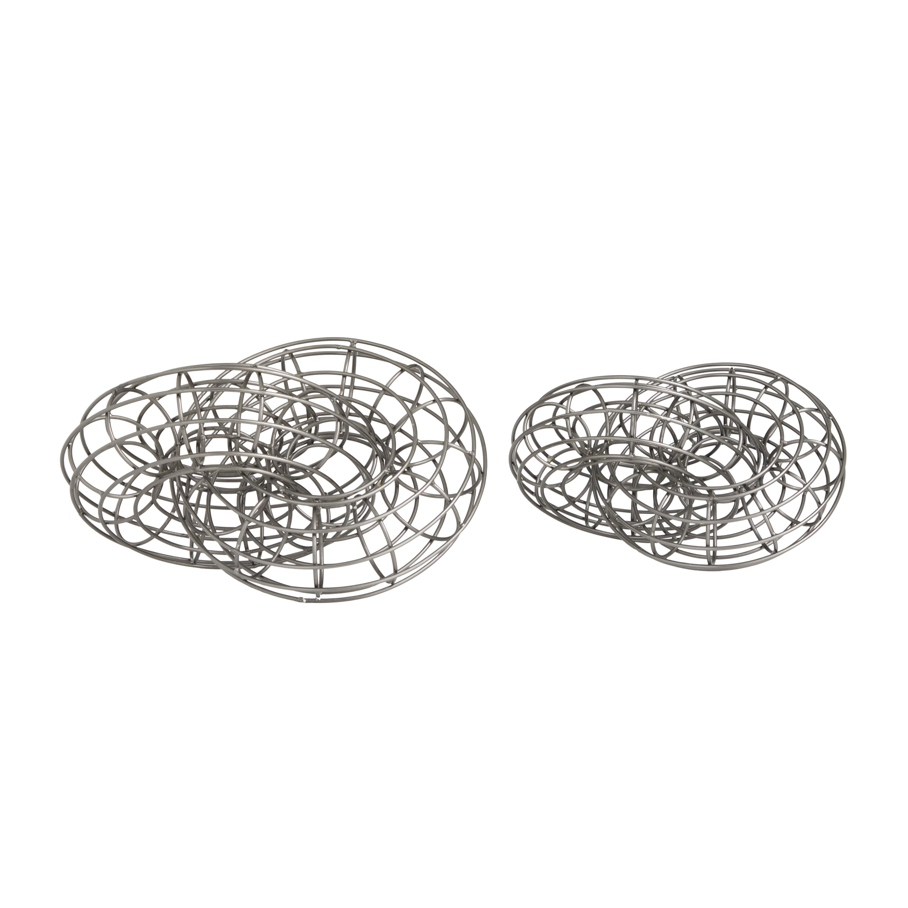 11", 8"W Gray Metal Wire Chain Sculpture, by DecMode (2 Count)