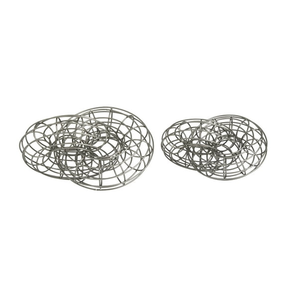 11", 8"W Gray Metal Wire Chain Sculpture, by DecMode (2 Count)