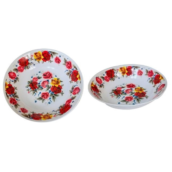 11.8 in. Rose Design Metal Bowl