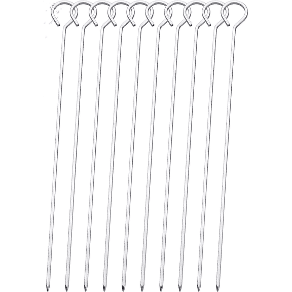 11.8 inch Barbecue Skewers,Metal BBQ Sticks,10 Pack Stainless Steel Square Skewer,Kebob,kabob Sets for Grill Outings Cooking (BBQ Skewers Square 11inch)