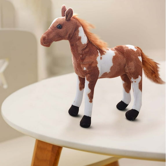 11.8 inch Handmade Simulated Horse Doll - Plush Animal Decor for Christmas Gifts, Sofa & Home Decoration