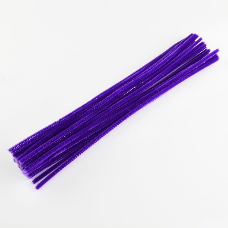 11.8 inch Pipe Cleaners DIY Chenille Stem Tinsel Garland Craft Wire Dark Violet 300x5mm