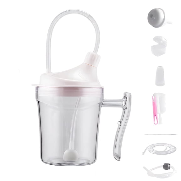 11.8 oz / 350 mL Spill Proof Cups for Adults, Anti Choking Dysphagia Cups with Soft Nozzle, Gravity Ball, and 11.8 in / 30 cm Straws, 90 Rotation Lying Drinking Adult Sippy Cup for Elderly