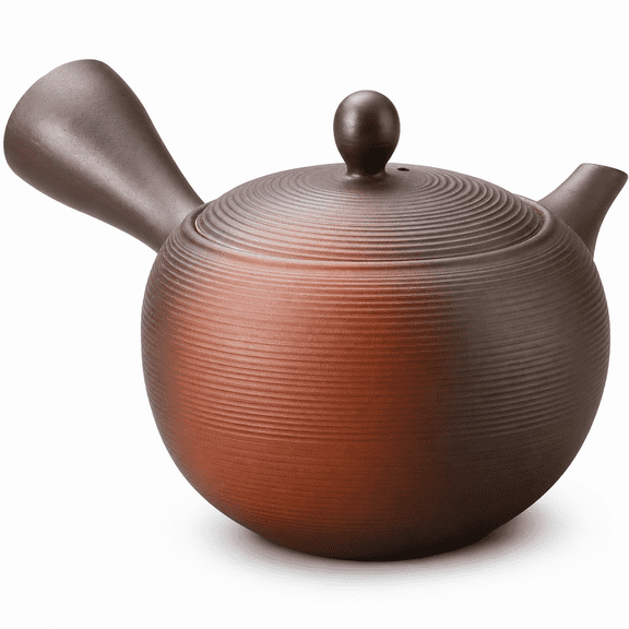 11.8 oz Japanese Clay Kyusu Teapot, Traditional Side-Handle Tea Pot for Loose Leaf Green Tea, 350 ml