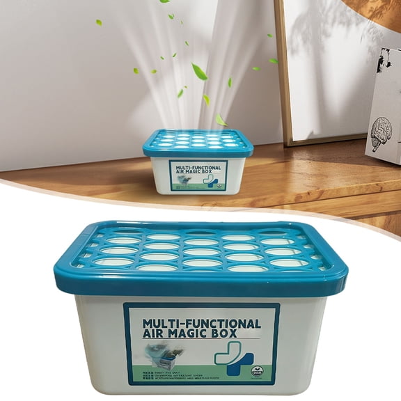 11.8 oz Multifunctional Dust Removal Magic Box, Green, Activated Charcoal Air Freshener for Small Spaces, Closet, Bathroom