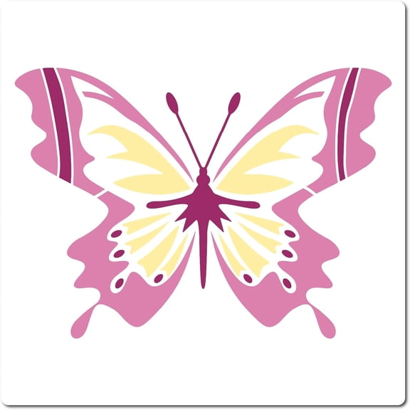 11.8 x 11.8 Inch Butterfly Stencil Large Reusable Butterflies Insect Stencil Square Plastic Templates