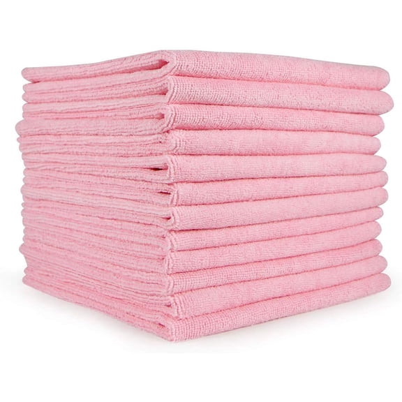 11.8 x 11.8 in Microfiber Cleaning Cloths - (Pack of 12) Streak-Free Drying Wash Towels, Super Absorbent & Quick Dry, Perfect Cleaner for Car, Glass, and Window