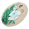 thumbnail image 1 of 11.8 x 11.8 in. Peony Ribbon Embroidery Cross Stitch Kit for Beginner DIY Art Craft Decoration, White, 1 of 1
