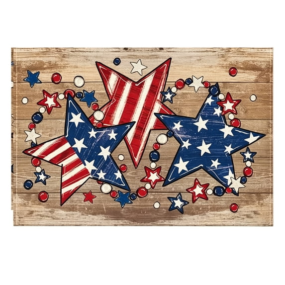 11.8 x 17.7 in Patriotic Table Placemat Fireworks Print Fourth July Decor American Flag Dining Mat Memorial Day BBQ Picnic Farmhouse Kitchen Centerpiece B