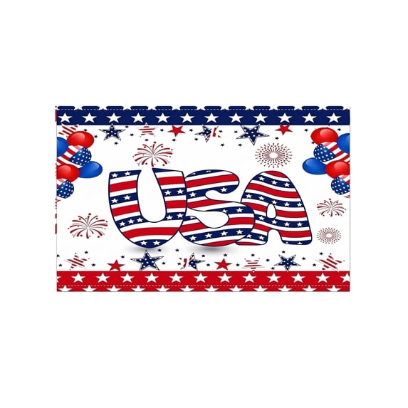 11.8 x 17.7 in Patriotic Table Placemat Fireworks Print Fourth July Decor American Flag Dining Mat Memorial Day BBQ Picnic Farmhouse Kitchen Centerpiece C