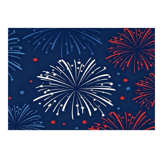 11.8 x 17.7 in Patriotic Table Placemat Fireworks Print Fourth July Decor American Flag Dining Mat Memorial Day BBQ Picnic Farmhouse Kitchen Centerpiece D