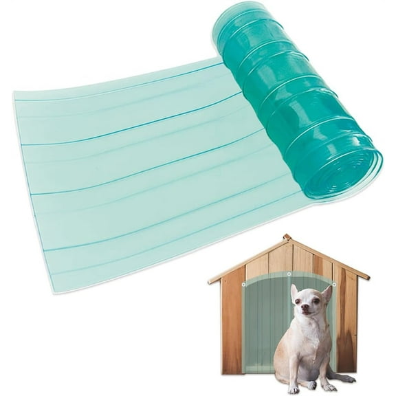 11.8 in x 4.9 ft Dog Door Replacement Flaps - Duslogis Safe Plastic Vinyl Strip for DIY Doghouse Entry Door or Cat Door, Transparent Dog House Door Flap, Easy to Cut & Install