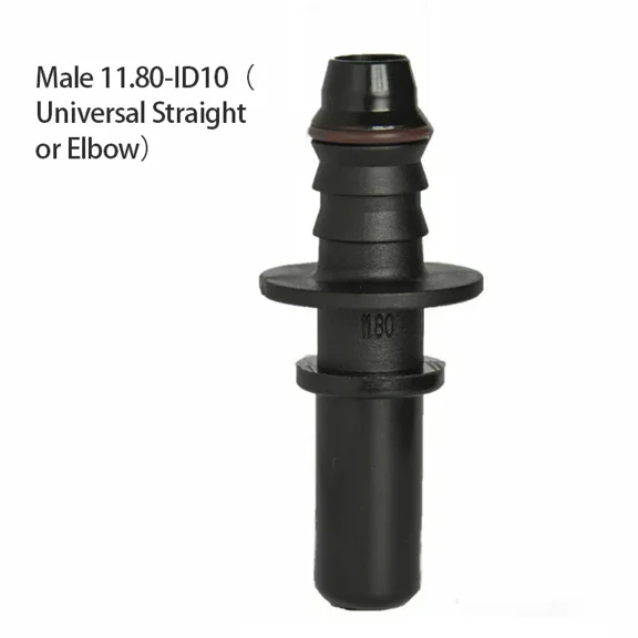 11.80 ID10 Male-Core Auto Fuel Line Hose Replacement, Quick Release Connector Line Hose Parts, Nylon Rubber, Car Oil