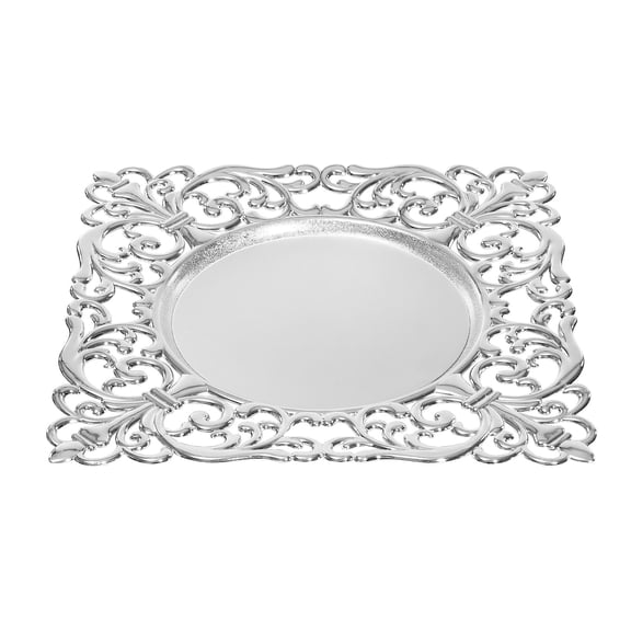 11.81*11.81*0.79in Charger Plates Set of 6, Mirror Chargers for Dinner Plates, Square Chargers for Wedding, Banquets, Bridal Showers, Birthday Parties