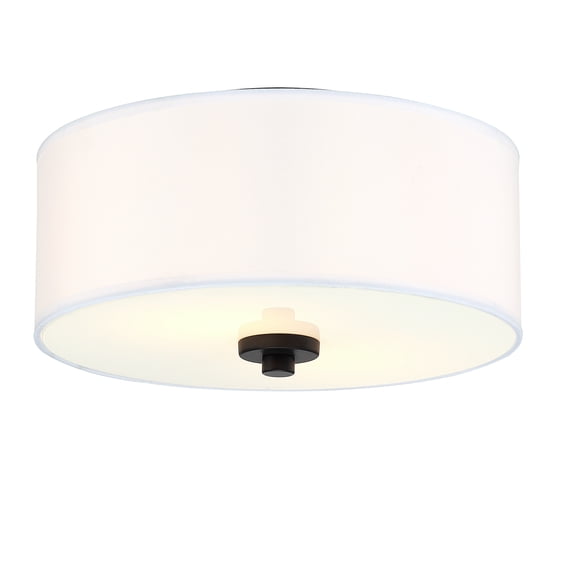 11.81" 2-Light Flush Mount Ceiling Light Modern Kitchen Light Fixture with Fabric Shade for Bedroom, Living Room, Dining Room, Hallway, E26