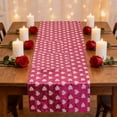thumbnail image 1 of 11.81×70.87in Pink Heart Sequin Table Runner Glitter Valentines Table Runner Mantel for Wedding Birthday Party Decorations, 1 of 5