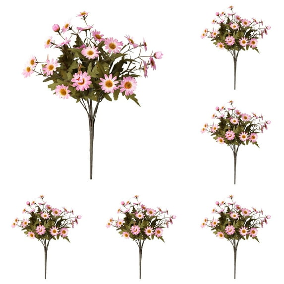 11." Artificial Daisy Flowers 6PCS UV Resistant Outdoor Flowers with Stems Wildflower Arrangements for Vase Home Garden Wedding Office Shop Decor Realistic Silk Floral Decorations