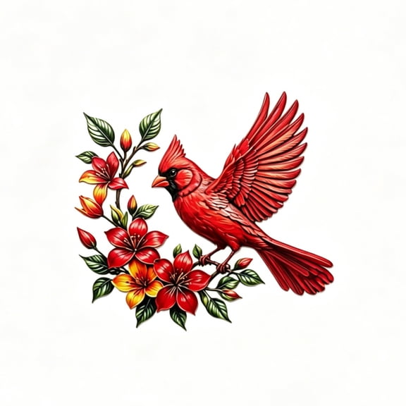 11.81" Cardinal Metal Wall Art, Handmade Vivid Red Bird Sculpture, Large Outdoor Wall Decor Ornament for Home Patio Garden Fence Yard