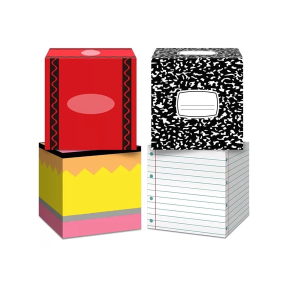 11.81 Inch Four Opening Party Decor Box, Multi Compartment Seasonal Ornament Container, Campus Classroom Prop for Opening Season, Indoor Celebration Layout