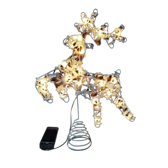 11. Inch Lighted Star Santa Tree Topper, Festive LED Christmas Tree Decoration with Santa Hat & Red Nose for Christmas Tree Embellishment & Seasonal Gifting