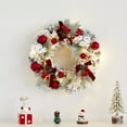 thumbnail image 1 of 11. Inch Winter Wreath for Front Door with Pinecones & Red Berries, Artificial Christmas Wreath with Hanging Ball Ornaments and Bow, Farmhouse Holiday Decor for Indoor Outdoor-1PCS, 1 of 4