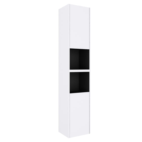 11.81-inch Deep, Plywood Construction | Wall-mounted Side Cabinet for Bathroom, Soft-close Hinges | Easy Retrieval of Items, Sleek and Timeless Design