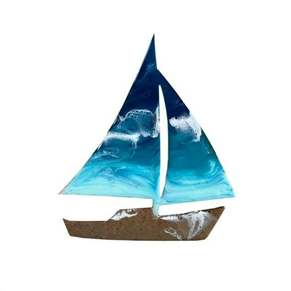 11.81 x 10 inches Crafts Metal Sailboat Shape Wall Art Ocean Kids Room Decor Sailboat Artwork Beach Home Decor Gifts for Beach Lovers, Home Decor