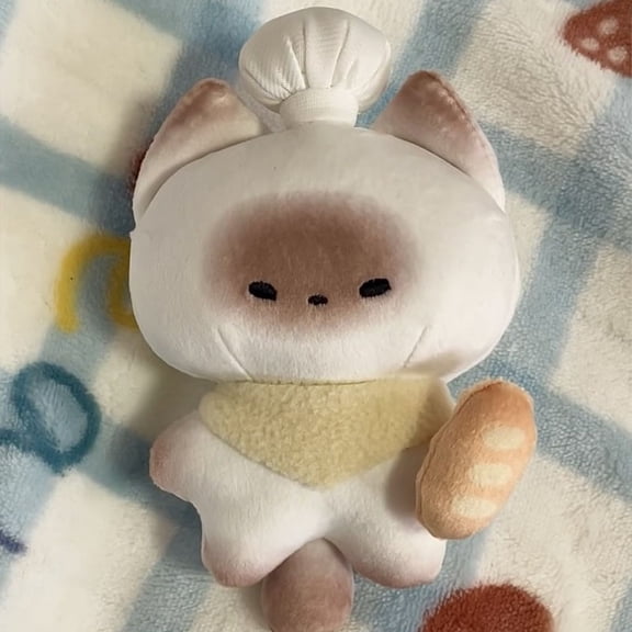 11.81in Adorable Toasted Bun Cat Plush Toy, a sentimental doll, perfect for birthdays, holidays, Valentine's Day, and Halloween.