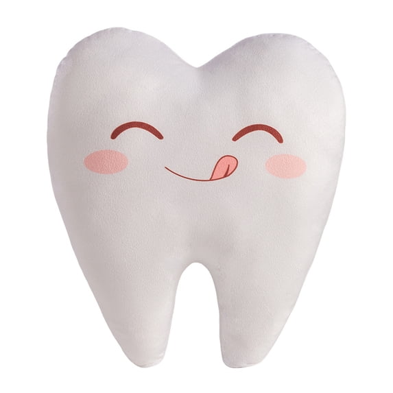 11.81in Cute Plush Toy Pillow – Adorable Cartoon Expression Teeth Stuffed Animals Plush Doll for Women , Holiday Gifts & Room Decor ,Squinting Model