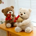 thumbnail image 1 of 11.81in Cute Teddy Bear Plush Toy with Red Rose, Perfect Valentine's Day Gift for Loved Ones, Adorable Plush Bear Decoration for Home & Office, Soft Plush Bear with Rose for Romantic Gifting, A, 1 of 2