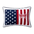 thumbnail image 1 of 11.81x19.69 Inch Bow Flag Patriotic Pillowcase, Red White Blue Decor Slip for Bedroom Sofa and 4th Of July Indoor Holiday Decoration, 1 of 6
