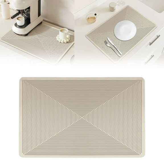 11.81x7.87 Inch Super Absorbent Diatomite Drying Mat, Kitchen Counter Protector Pad, Multipurpose Dish Drying and Coffee Station Mat, Waterproof Anti Slip