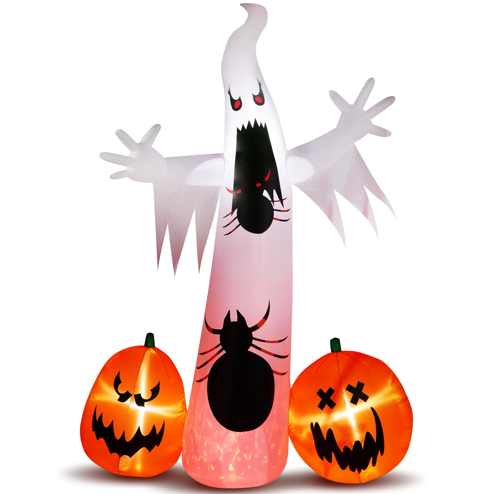 11.8FT Halloween Inflatable Ghost Spider Pumpkin with LED Lights for Yard