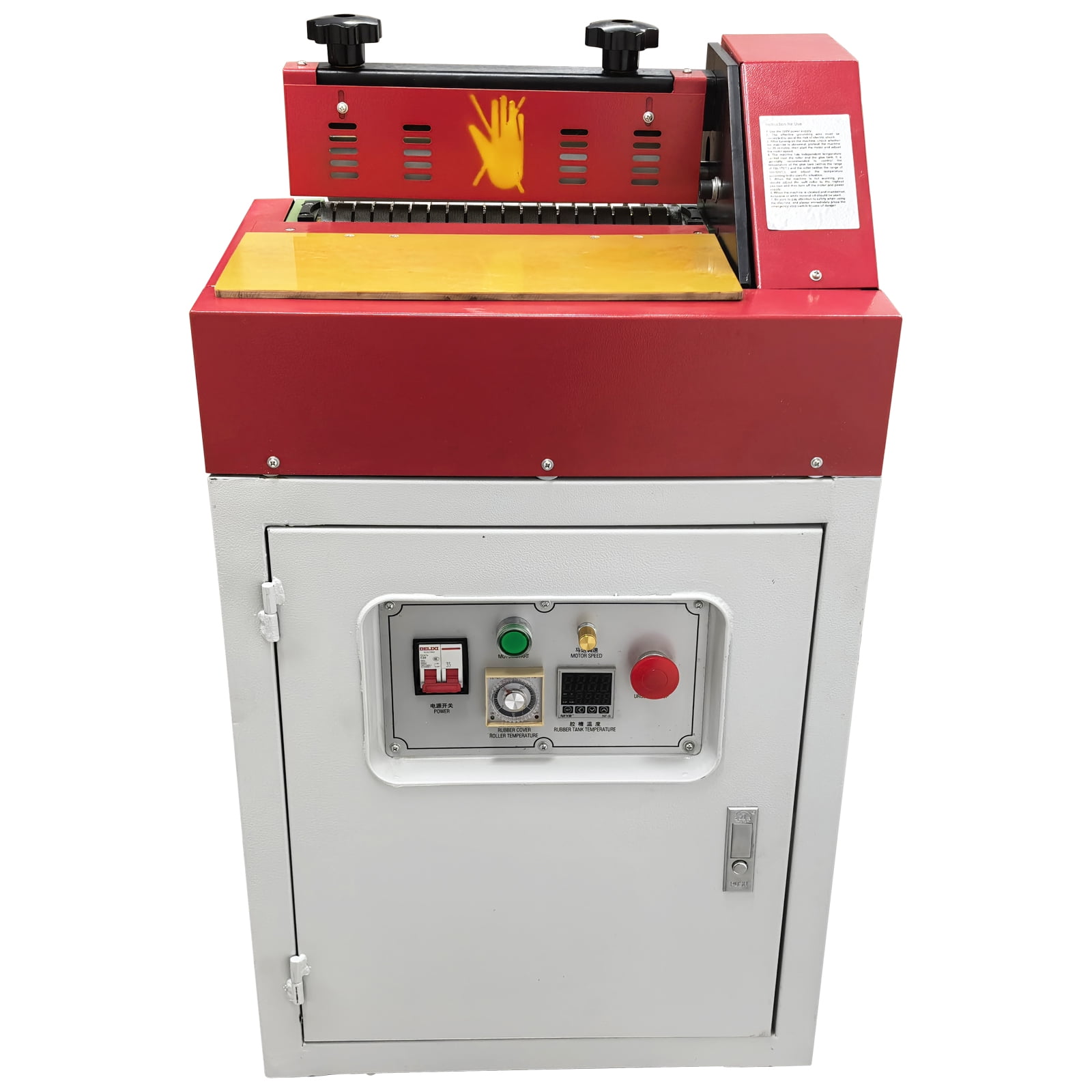 11.8IN Stand Type Hot Melt Glue Coating Machine Industrial Glue Applicator for Leather Shoes Stationery 220V