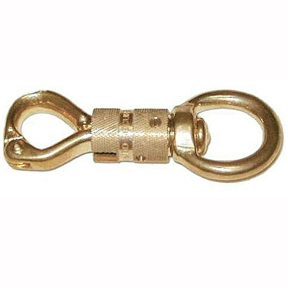 11/8In X 41/4In Hilason Western Tack Solid Brass Panic Snap W/ Twist Body